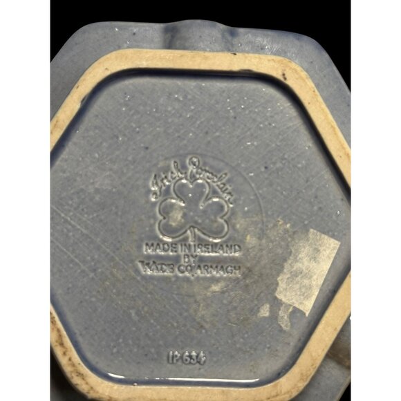 Irish Porcelain Hexagonal Ashtray With Equestrian Design 4.5" Wide Made In Irela - Picture 5 of 5